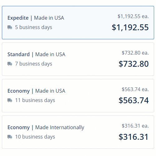 Xometry shipping tiers