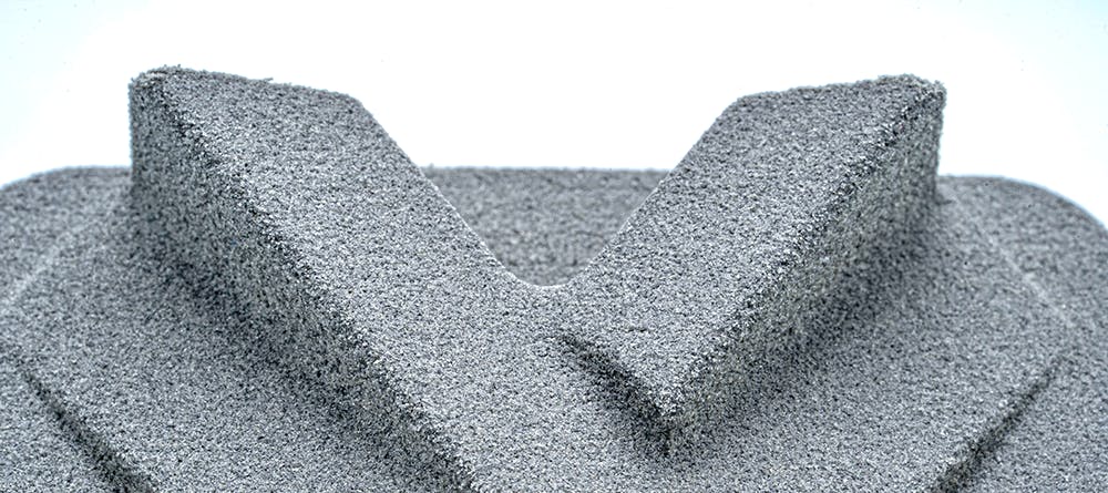 Macro close-up of MJF TPU 88A with a natural finish.