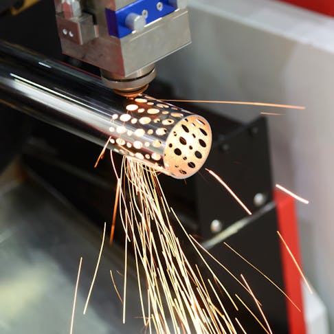 Laser tube cutting. Image Credit: Shutterstock.com/Pixel B